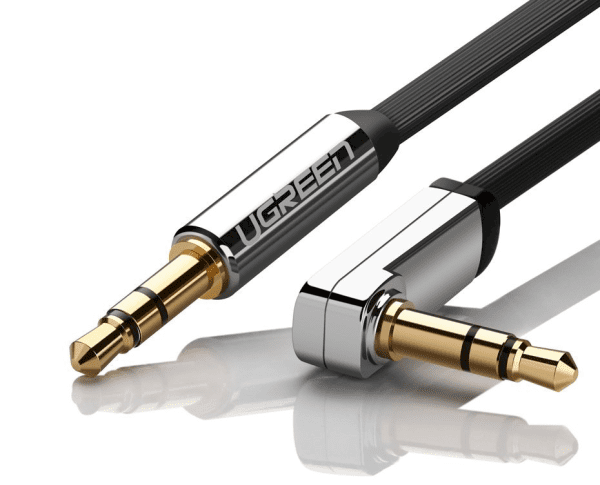 Обложка книги «Ugreen AUX 3,5 mm mini jack flat angle cable 0,5 m black (AV119 10596)»