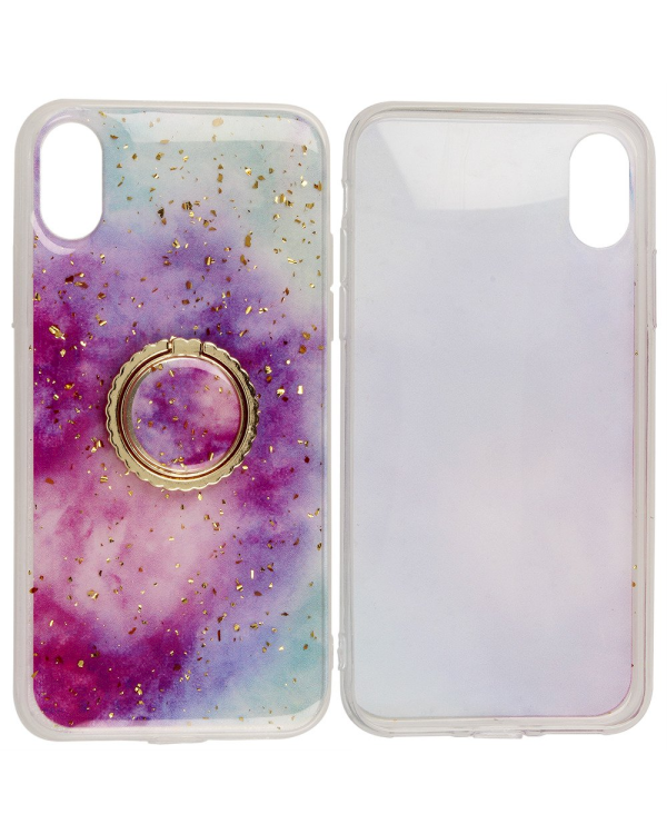 Fusion Marble Ring Back Case Силиконовый чехол для Samsung A715 Galaxy A71 Фиолетовый - Синий