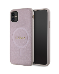 Guess GUHMN61PSAHMCP iPhone 11 | Xr 6.1" розовый жесткий чехол Saffiano MagSafe