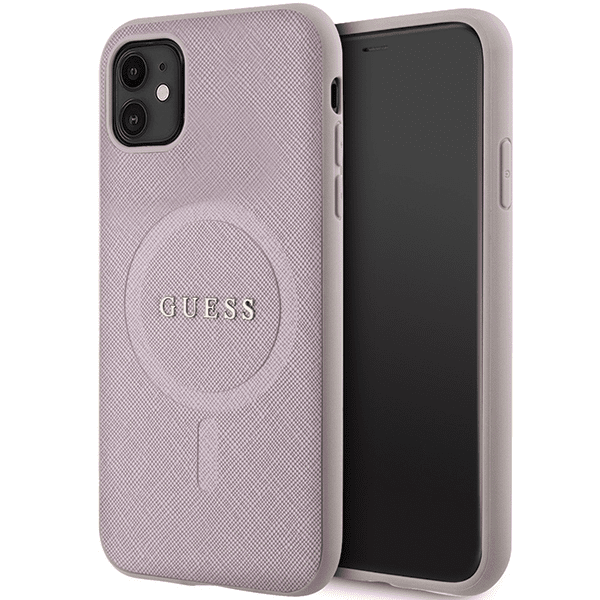 Guess GUHMN61PSAHMCP iPhone 11 | Xr 6.1" розовый жесткий чехол Saffiano MagSafe