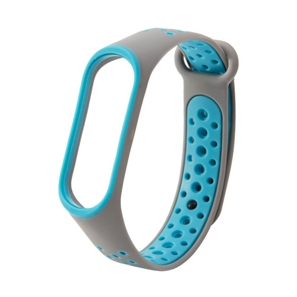 Fusion dots ремешок для часов Xiaomi Mi Band 3 / Mi Band 4 серый синий