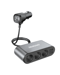Dudao car charger 2x USB / 3x cigarette lighter splitter black (R1Pro black)