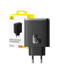 Настенное зарядное устройство Baseus OS-Cube Pro 2xUSB-C + USB, 65 Вт (черный)