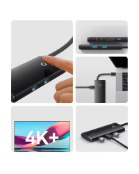 Baseus Lite Series multifunctional HUB USB Type C - 2 x USB 3.0 | USB Type C PD | HDMI 1,4 | SD | TF black (WKQX050101)