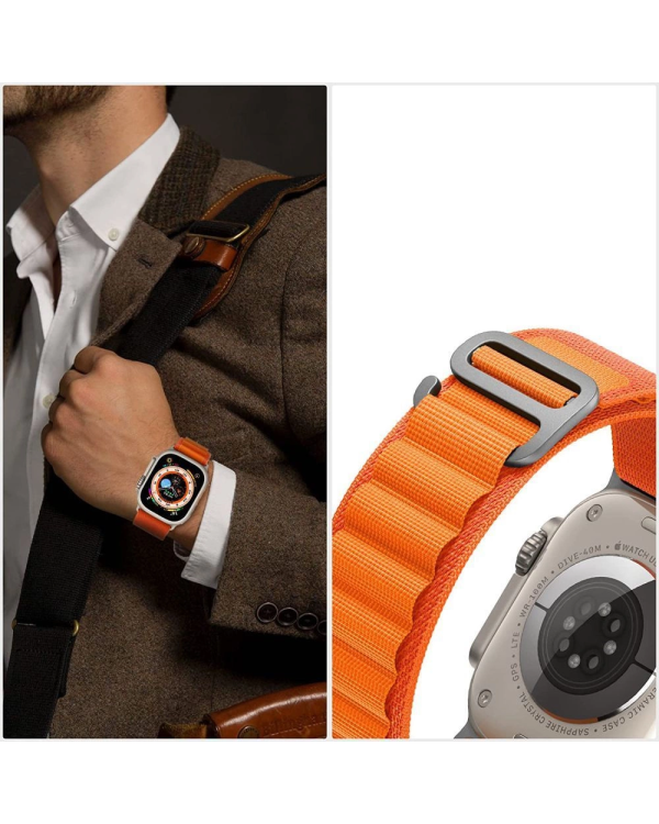 Tech-Protect Nylon Pro Strap for Apple Watch 4 | 5 | 6 | 7 | 8 | 9 | SE | Ultra 1 | 2 (42|44|45|49 mm) - Titanium Olive