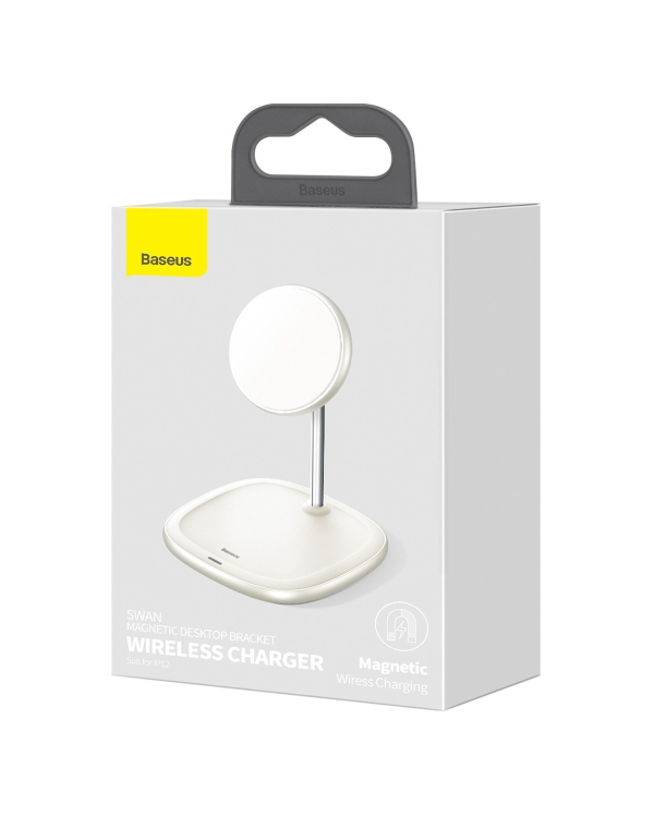 Baseus Swan MagSafe Magnetic Stand with Wireless Charger for iPhone 12 (white)