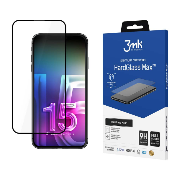 Обложка книги «Apple iPhone 15 Pro Max - 3mk HardGlass Max™ screen protector»