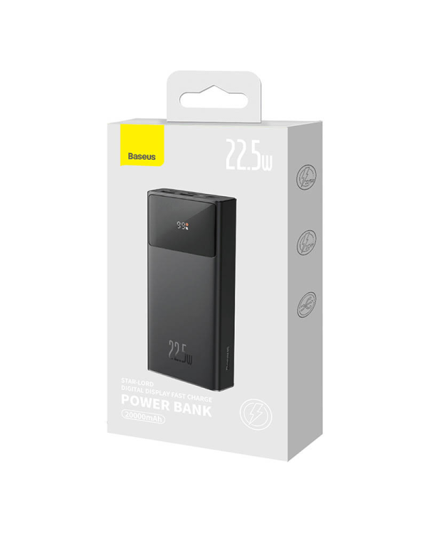 Powerbank Baseus Star-Lord 20000mAh, 2xUSB, USB-C, 22.5W (black)