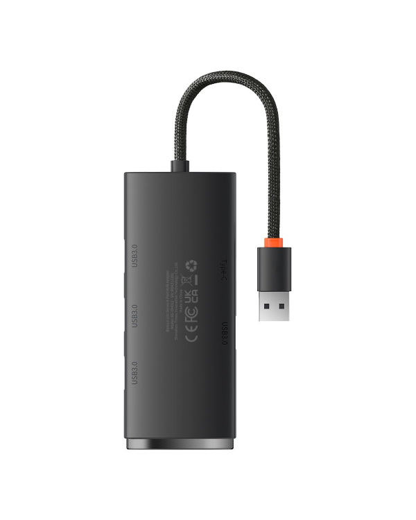 Baseus Lite Series Hub 4in1 USB to 4x USB 3.0, 25cm (Black)