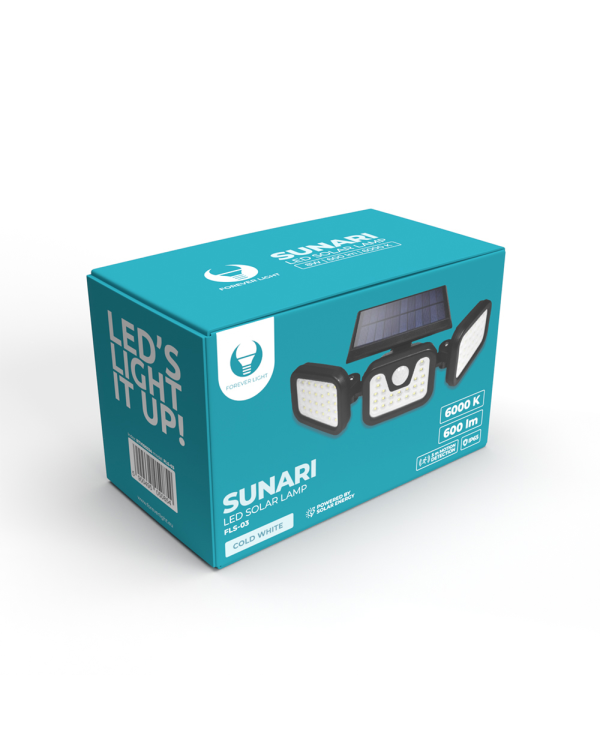 SUNARI Солнечная лампа LED FLS-03 74*SMD PIR 8W 600lm 6000K 2400mAh Li-Ion Forever Light