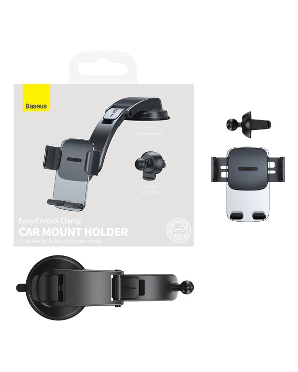 Автомобильный держатель Baseus Easy Control Clamp для решетки радиатора | приборной панели (черный)