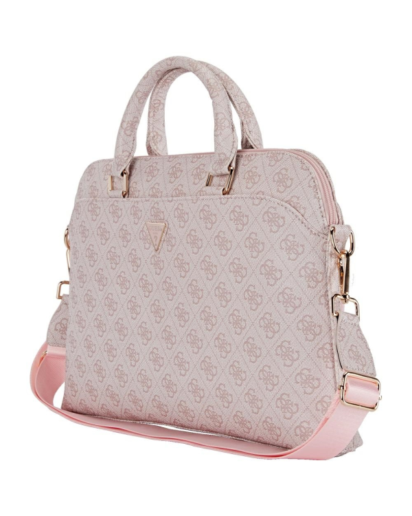 Bag Guess 4G Zipper Pocket Triangle    Logo 15" pink