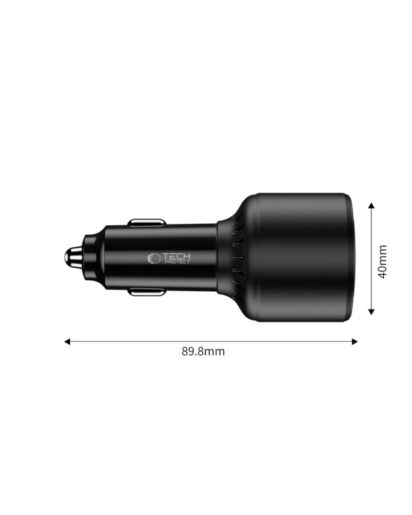 CC04 3-port PD130W car charger - black