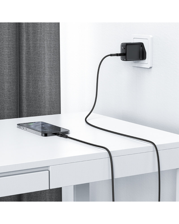 Acefast cable MFI USB Type C - Lightning 1,8m, 30W, 3A black (C4-01 C Black)
