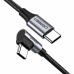 Обложка книги «UGREEN US255 USB-C to USB-C Elbow cable, 3A, 60W, 0.5m (Black)»