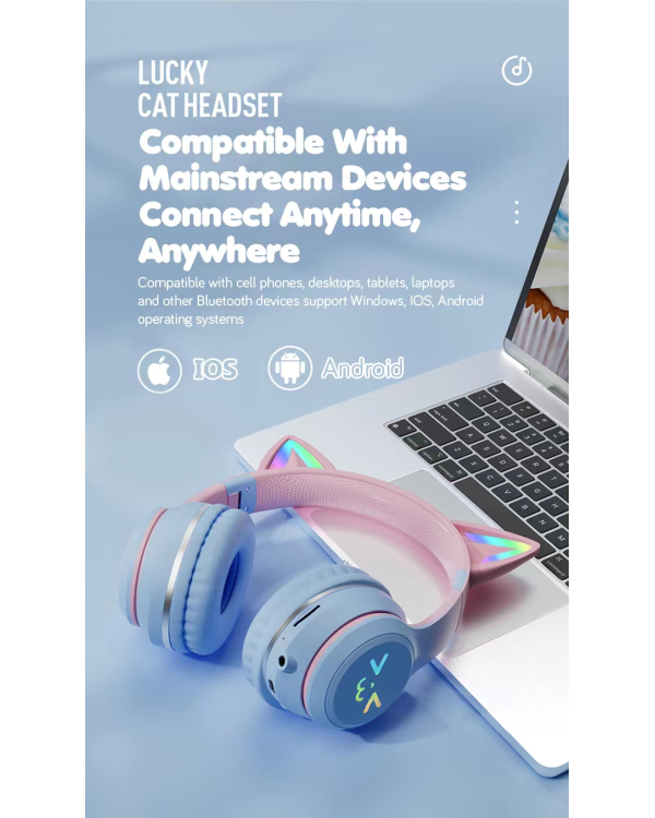Беспроводные наушники Goodbuy Strange Eyes для детей | bluetooth 5.1 синий