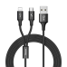 Обложка книги «Baseus Rapid 2in1 USB cable Lightning / micro USB Cable with Nylon Braid 3A 1.2m black (CAML-SU01)»