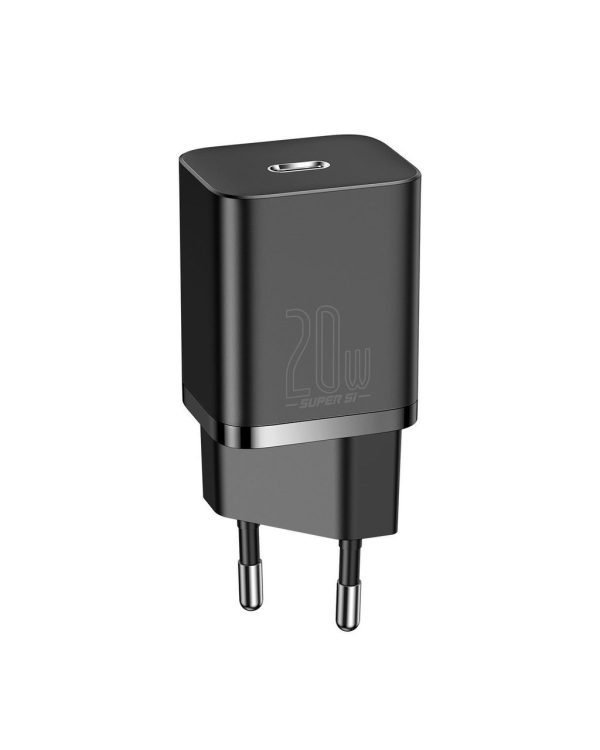 Baseus Super Si Quick Charger 1C 20W с кабелем USB-C для Lightning 1м (черный)