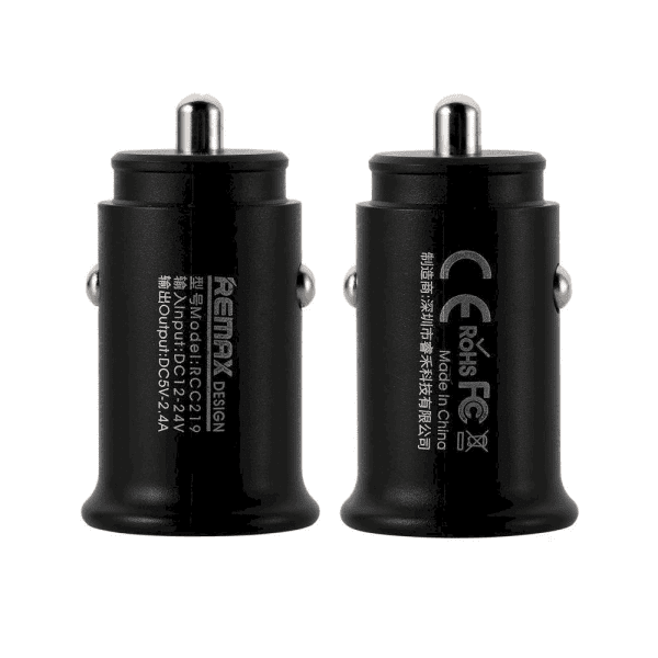 Remax Roki Series Car Charger RCC219 Mini Universal Car Charger 2x USB 2.4A black