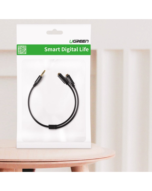 Дополнительное изображение книги «Ugreen cable 3.5 mm headphone splitter mini jack AUX 25cm black (20816)»