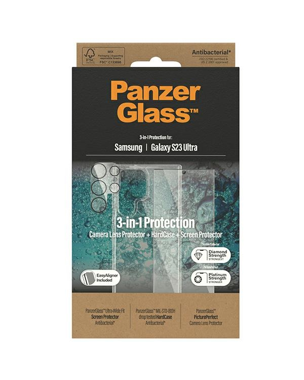 PanzerGlass Bundle 3in1 Sam S23 Ultra S918 Hardcase + Screen Protector + Camera Lens 0435+7317