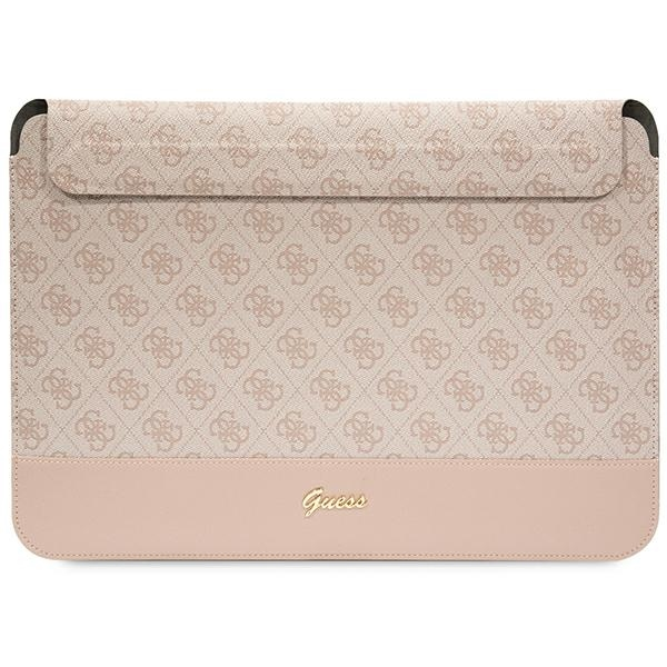 Guess Sleeve GUCS14PS4SGP 14" pink|pink 4G Stripe Metal Logo