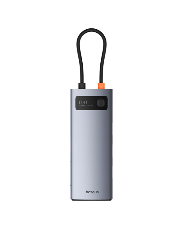 Baseus Metal Gleam 7in1 HDMI 4K 60Hz USB-C Hub | 3x USB 3.0 | USB-C PD | SD | microSD - Gray