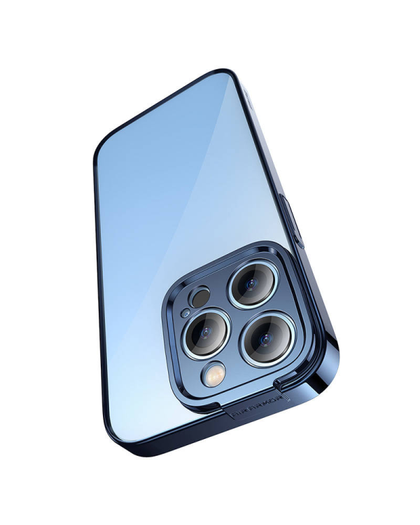 Baseus Набор из прозрачного чехла с блестками и закаленного стекла для iPhone 14 Pro Max (синий)