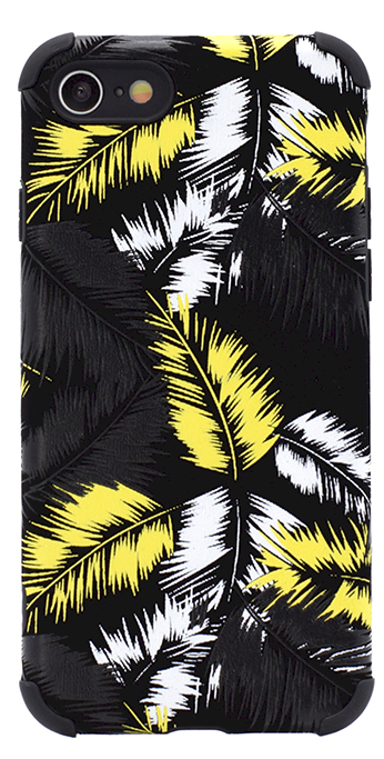 Fusion leaves case силиконовый чехол для Samsung A125 Galaxy A12 черный - желтый