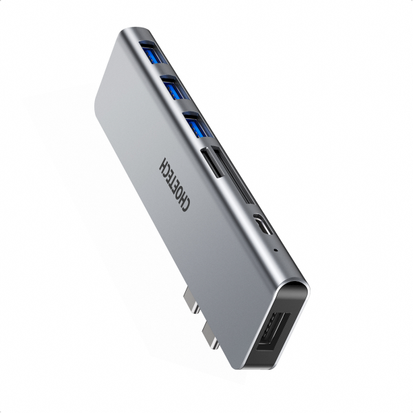 Choetech Docking Station for Apple MacBook Pro / MacBook Air Adapter HUB USB Type C 7w2 100W PD Gray (HUB-M23):