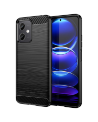 Carbon Case for Xiaomi Poco X5 5G | Redmi Note 12 5G flexible silicone carbon cover black