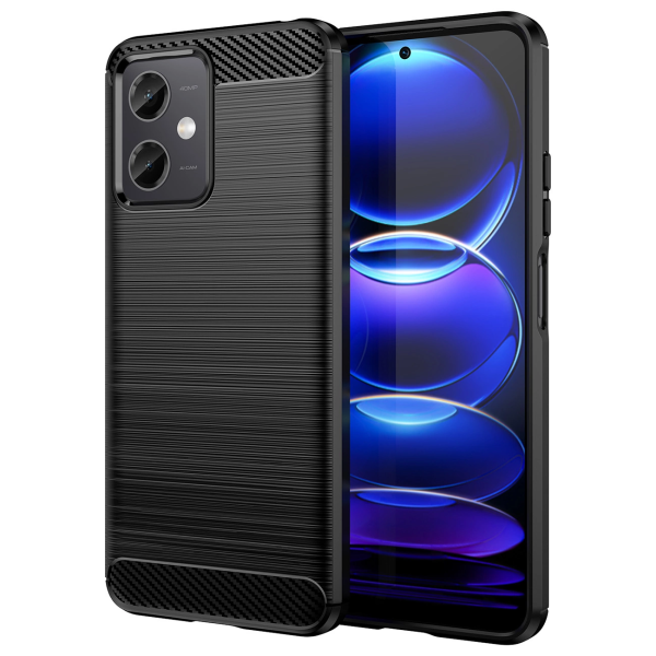 Carbon Case for Xiaomi Poco X5 5G | Redmi Note 12 5G flexible silicone carbon cover black