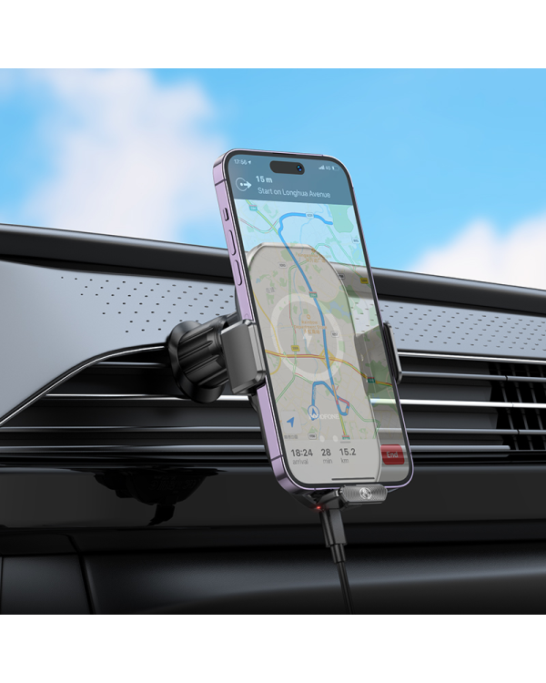 Дополнительное изображение книги «Borofone Car holder BH206 Rusher with induction charging to air vent black»