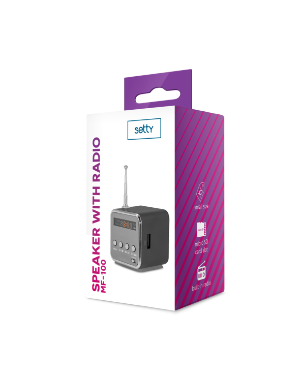портативное радио Setty MF-100 / с динамиком / aux / microSD черный