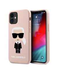 Karl Lagerfeld KLHCP12SSLFKPI iPhone 12 mini 5,4" hardcase jasnoróżowy|light pink Silicone Iconic