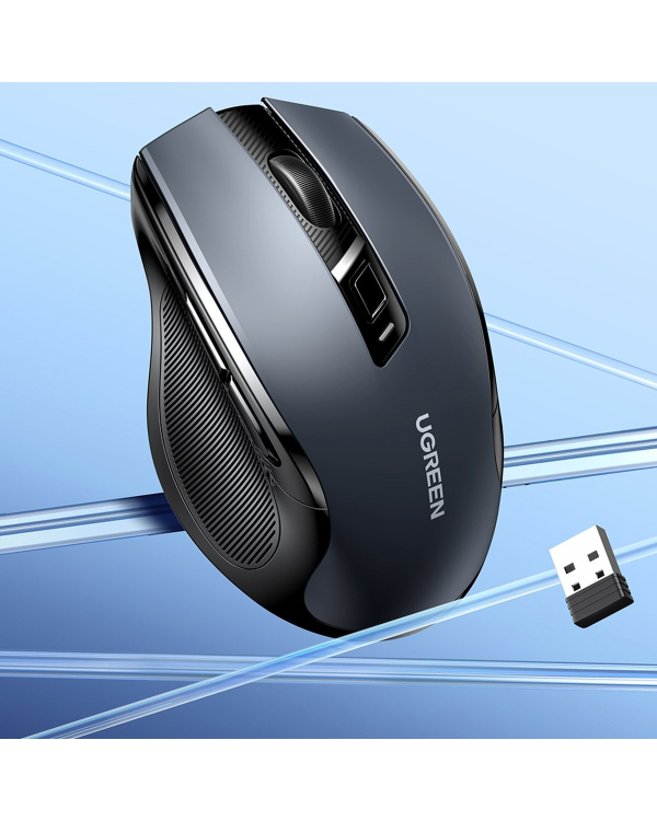 Оптическая беспроводная мышь Ugreen USB 2,4 ГГц 4000 DPI черная (MU006)