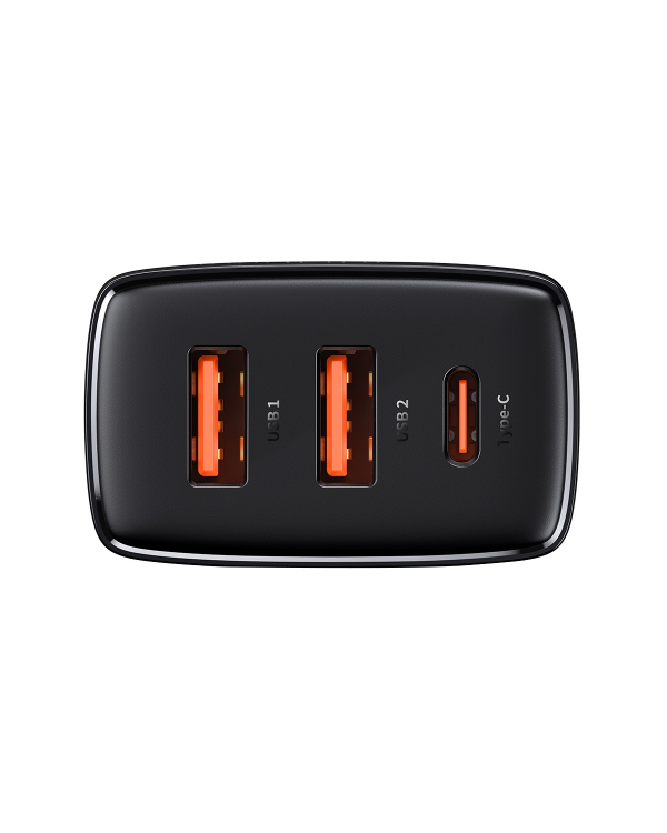 Baseus Сетевое зарядное устройство 2xUSB USB-C PD 3A 30W черная