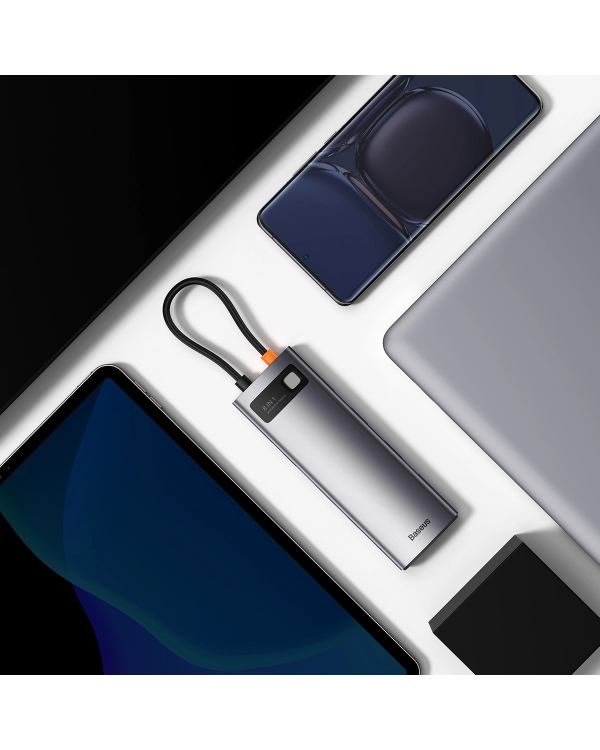 8 в 1 Baseus StarJoy USB-C to USB-C PD | 3x USB-A | HDMI | RJ-45 | SD TF - серый