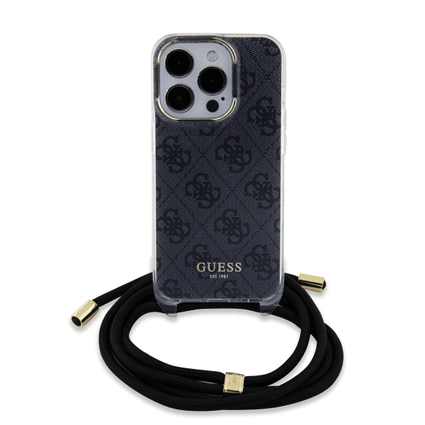 Обложка книги «Guess IML 4G Printed Crossbody Case for iPhone 15 Pro Black»