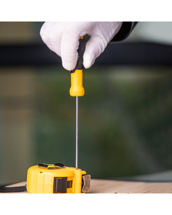 Отвертка шлицевая 3x100 мм Deli Tools EDL6331001 (желтая)