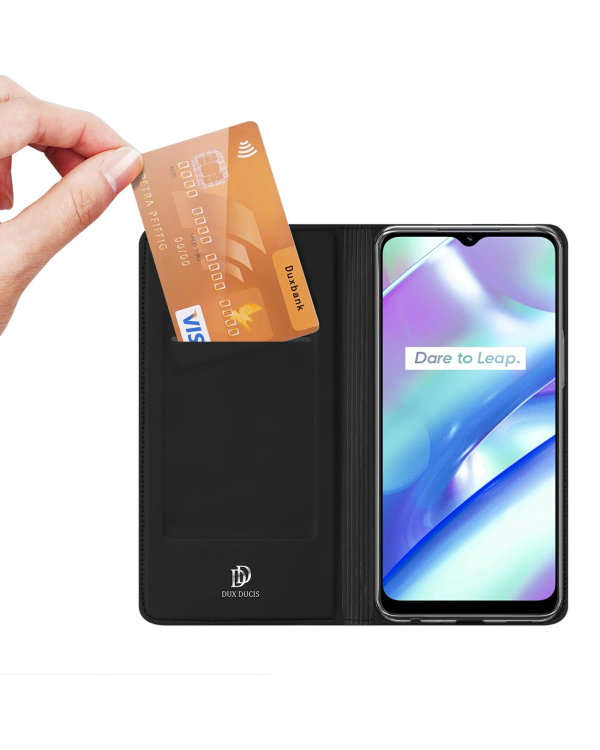 Dux Ducis Skin Pro Case Realme C33 Flip Card Wallet Stand Black