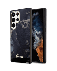 Guess GUHCS23LHTMRSK S23 Ultra S918 czarny|black hardcase Golden Marble Collection