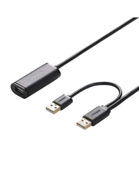 UGREEN US137, 2x USB 2.0 extension cable, active, 10m (black)