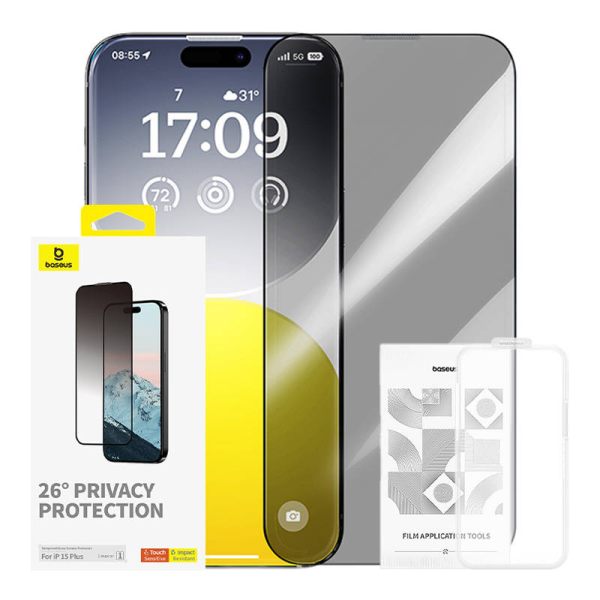 Обложка книги «Privacy Protection Tempered Glass Baseus Diamond iPhone 15 Plus»