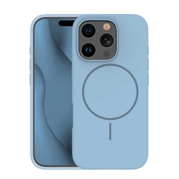 Чехол Fusion silicone Thin Magsafe для iPhone 16 светло-голубой