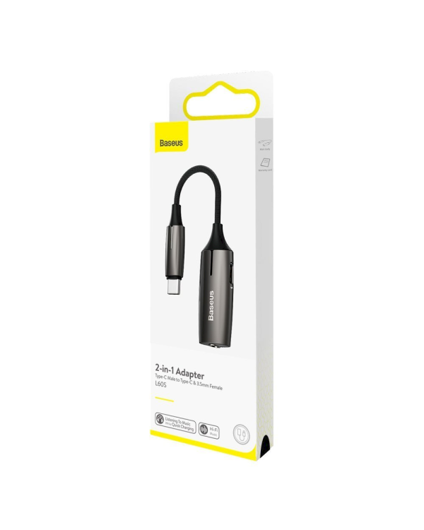 Baseus CATL60S-0A Универсальный переходник адаптер для аудио USB-C -> 3.5mm Серый