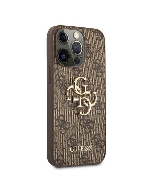 Guess GUHCP13L4GGMBR iPhone 13 Pro hardcase 4G Big Metal Logo коричневый