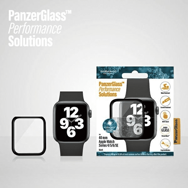 Обложка книги «PanzerGlass Curved Apple Watch 4|5|6|SE 40mm Antibacterial czarny|black»