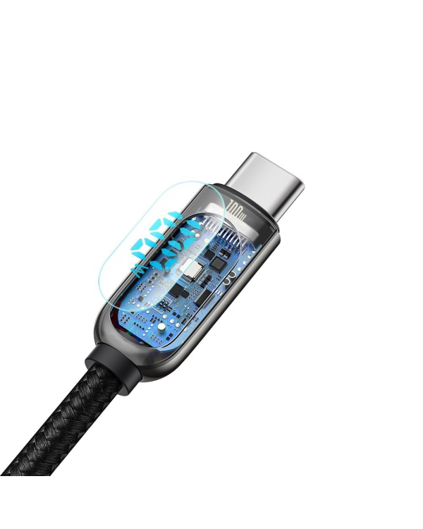 Baseus USB Type C cable - USB Type C 100W (20V | 5A) Power Delivery with display screen power meter 2m black (CATSK-C01)