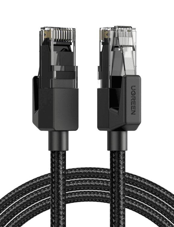 Обложка книги «UGREEN NW135 Cat 6 U/UTP Braid Ethernet RJ45 Cable 5m (black)»